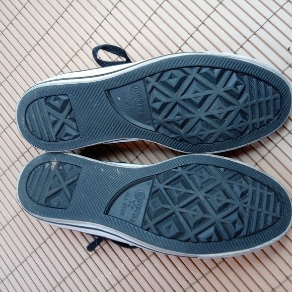 Converse All Stars black leather high tops fashion sneakers. Men's 7. Wo… - Picture 10 of 12